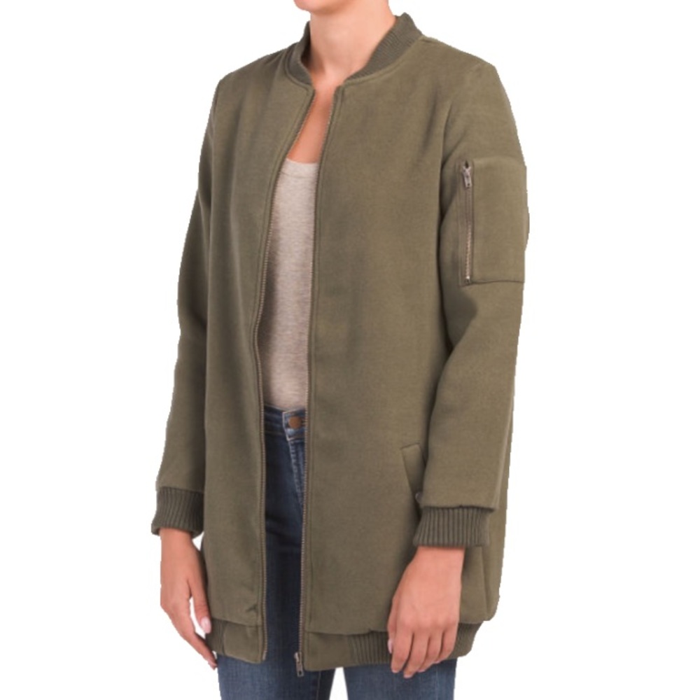 BB Dakota Aaliyah Long Bomber Jacket green size S